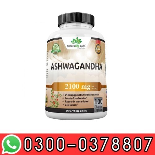 Ashwagandha 2,100 mg 100 Veggie Capsules In Pakistan 0300-0378807 Cash On Delivery