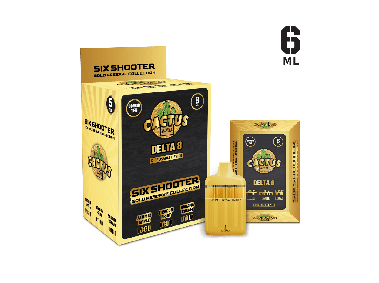 Cactus Labs Six Shooter Gold Disposable Vape In Lahore - 03000197880