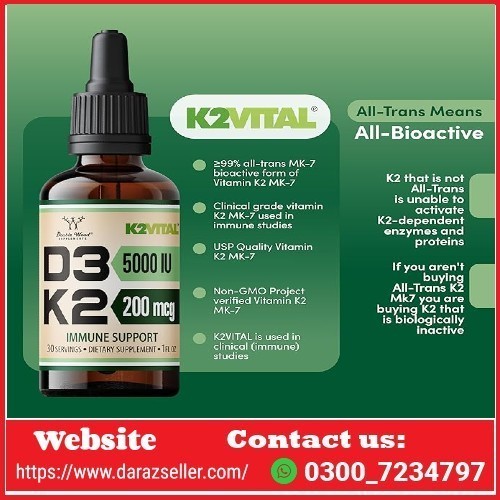 Vitamin D3 K2 5,000 IU Liquid Drops in Pakistan 0300*7234797 | 100% Orignal