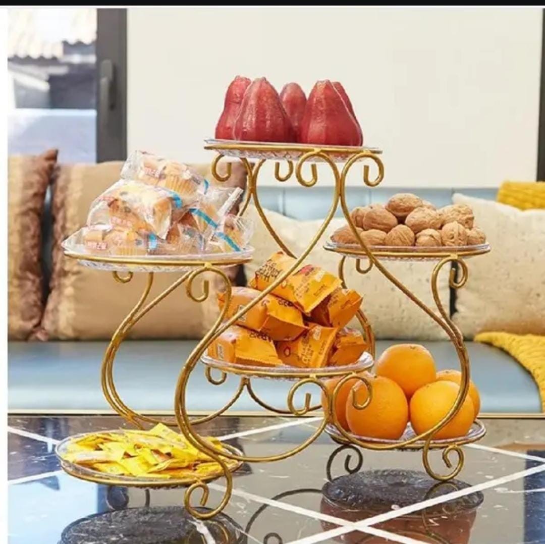 Multi-Tier Elegant Golden Tray Stand For Sale in G-11 Islamabad