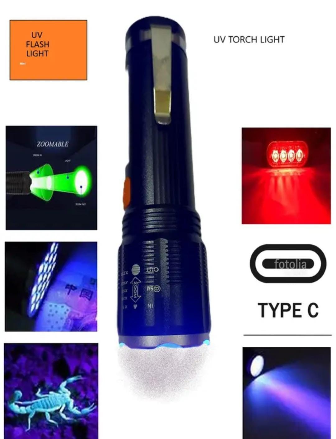 USB Rechargeable UV Torch Lights For sale in 7th Avenue Islamabad